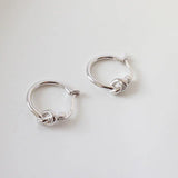 925 Silver Hoop Earrings Circle Knot Fine Jewelry Gift