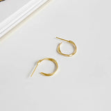 925 Silver Twisted Stud Earrings for Women YME256