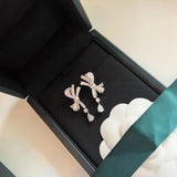925 Sterling Silver Bow Earrings Lock Stud Earrings