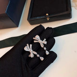 925 Sterling Silver Bow Earrings Lock Stud Earrings