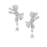925 Sterling Silver Bow Earrings Lock Stud Earrings