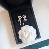 925 Sterling Silver Bow Earrings Lock Stud Earrings
