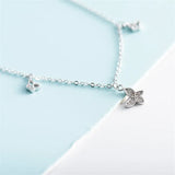 925 Silver Butterfly Charm Anklet for Women