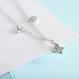 925 Silver Butterfly Charm Anklet for Women