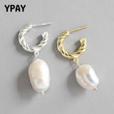 Baroque Pearl Drop Earrings Wedding Dangle Circle Earrings