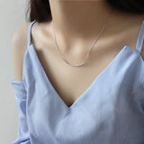 925 Silver Zircon Choker Necklace Gift Jewelry YMN125