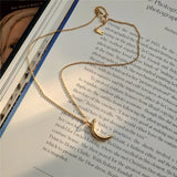 925 Silver Crescent Moon Necklace Pendant for Women YMN143