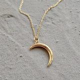 925 Silver Crescent Moon Necklace Pendant for Women YMN143