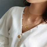 925 Silver Geometric Necklace Square Rose Flower Pendant Women Gift