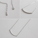 925 Silver Necklace Choker Women Geometric Square Bar YMN102