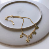 925 Silver Star Anklet Chain Foot Jewelry Christmas YMA043