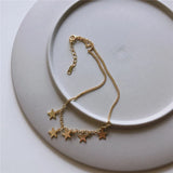 925 Silver Star Anklet Chain Foot Jewelry Christmas YMA043