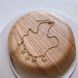 925 Silver Star Anklet Chain Foot Jewelry Christmas YMA043