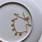 925 Silver Star Anklet Chain Foot Jewelry Christmas YMA043