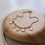 925 Silver Star Anklet Chain Foot Jewelry Christmas YMA043