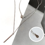 925 Silver Geometric Choker Necklace Double Layers Link Chain Jewelry