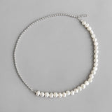 Baroque Pearl Choker Necklace 925 Sterling Silver Bead Gift
