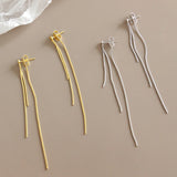 Flat Beads Long Tassel Earrings 925 Sterling Silver Brinco Jewelry