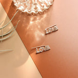Love Ear Clip 925 Sterling Silver Zircon Women Earrings YME331