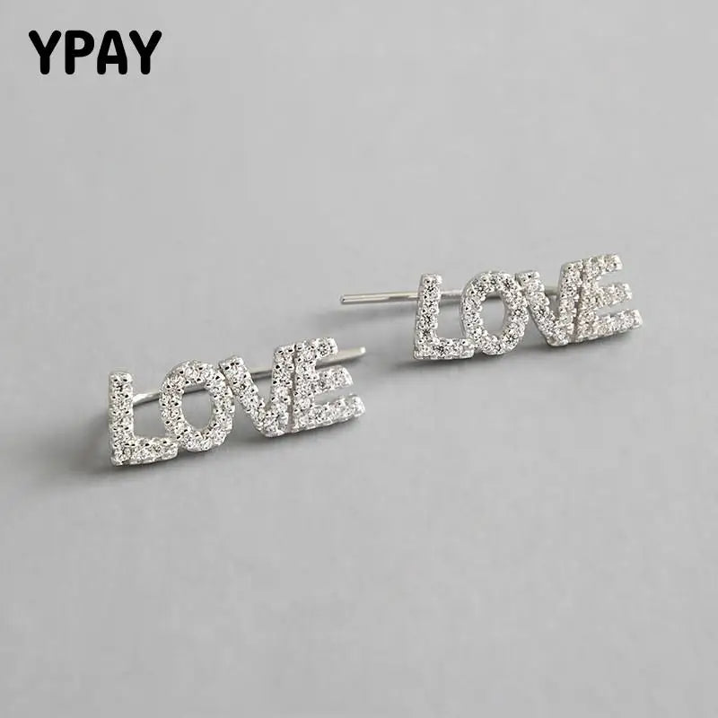 Love Ear Clip 925 Sterling Silver Zircon Women Earrings YME331