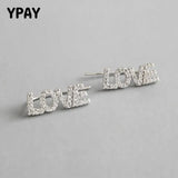 Love Ear Clip 925 Sterling Silver Zircon Women Earrings YME331