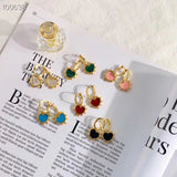 925 Silver Top Tassel Heart Stud Earrings Jewelry