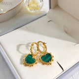 925 Silver Top Tassel Heart Stud Earrings Jewelry