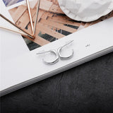 925 Sterling Silver Geometric Studs Earrings Fine Party Jewelry YME378