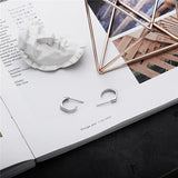 925 Sterling Silver Geometric Studs Earrings Fine Party Jewelry YME378