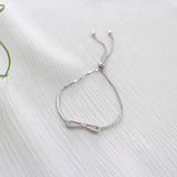 925 Silver Infinity Charm Bracelet Women Link Chain Fine Jewelry