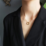 925 Silver Irregular Necklace Openwork Pendant Women Fine Jewelry
