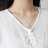 925 Silver Geometric Pendant Necklace for Women YMN099