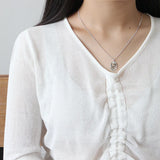 925 Silver Geometric Pendant Necklace for Women YMN099