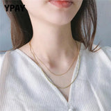 925 Silver Double Layer Box Chain Necklace YMN168