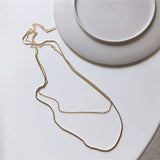 925 Silver Double Layer Box Chain Necklace YMN168