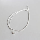 Real 925 Sterling Silver Ankle Bracelet Double Layers Star Charm Anklets