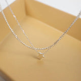 Real 925 Sterling Silver Ankle Bracelet Double Layers Star Charm Anklets