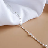 925 Silver Beads Chain Anklet Foot Jewelry