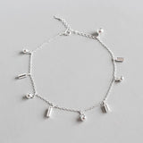 925 Sterling Silver Beads Chain Anklet Women Foot Jewelry