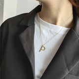 925 Silver Pendant Necklace Letter A-Z Fine Jewelry