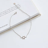 925 Silver Star Charm Anklet for Women Girls Foot Jewelry YMA019