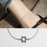 925 Silver Star Charm Anklet for Women Girls Foot Jewelry YMA019