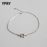 925 Silver Star Charm Anklet for Women Girls Foot Jewelry YMA019