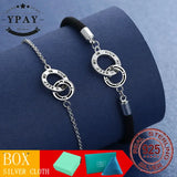 S925 Silver Interlocking Couple Bracelet Hand-woven Bracelets