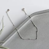 925 Silver Beaded Link Chain Anklet Women Adjustable Length YMA017