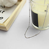 925 Silver Beaded Link Chain Anklet Women Adjustable Length YMA017