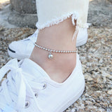 925 Sterling Silver Round Bead Anklets for Women YMA002