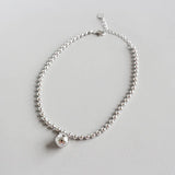 925 Sterling Silver Round Bead Anklets for Women YMA002