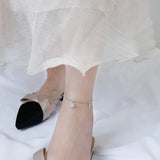 925 Silver Anklet with Zircon Inlay for Women YMA009