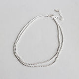 Women Double Chain Bead Anklet Bracelet Sexy Foot Ankle for Lady Girls